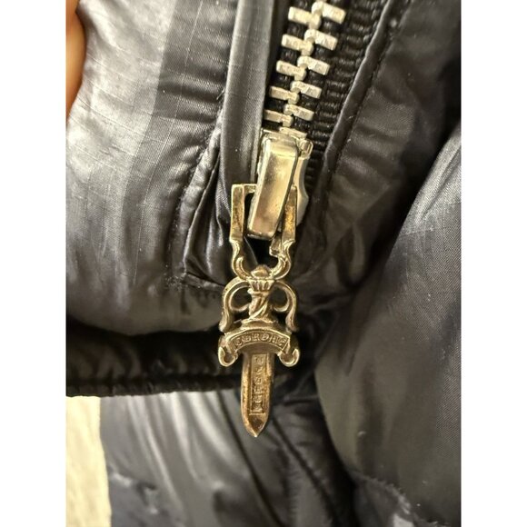 Chrome Hearts Womens Black Goose Down Puffer Jacket With Zip & Button Front Size - Picture 16 of 16